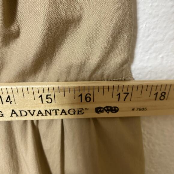 Vineyard Vines Tan‎ Poplin Cotton Button Midi Shirt Dress Size M Peasant Cottage - Picture 6 of 11